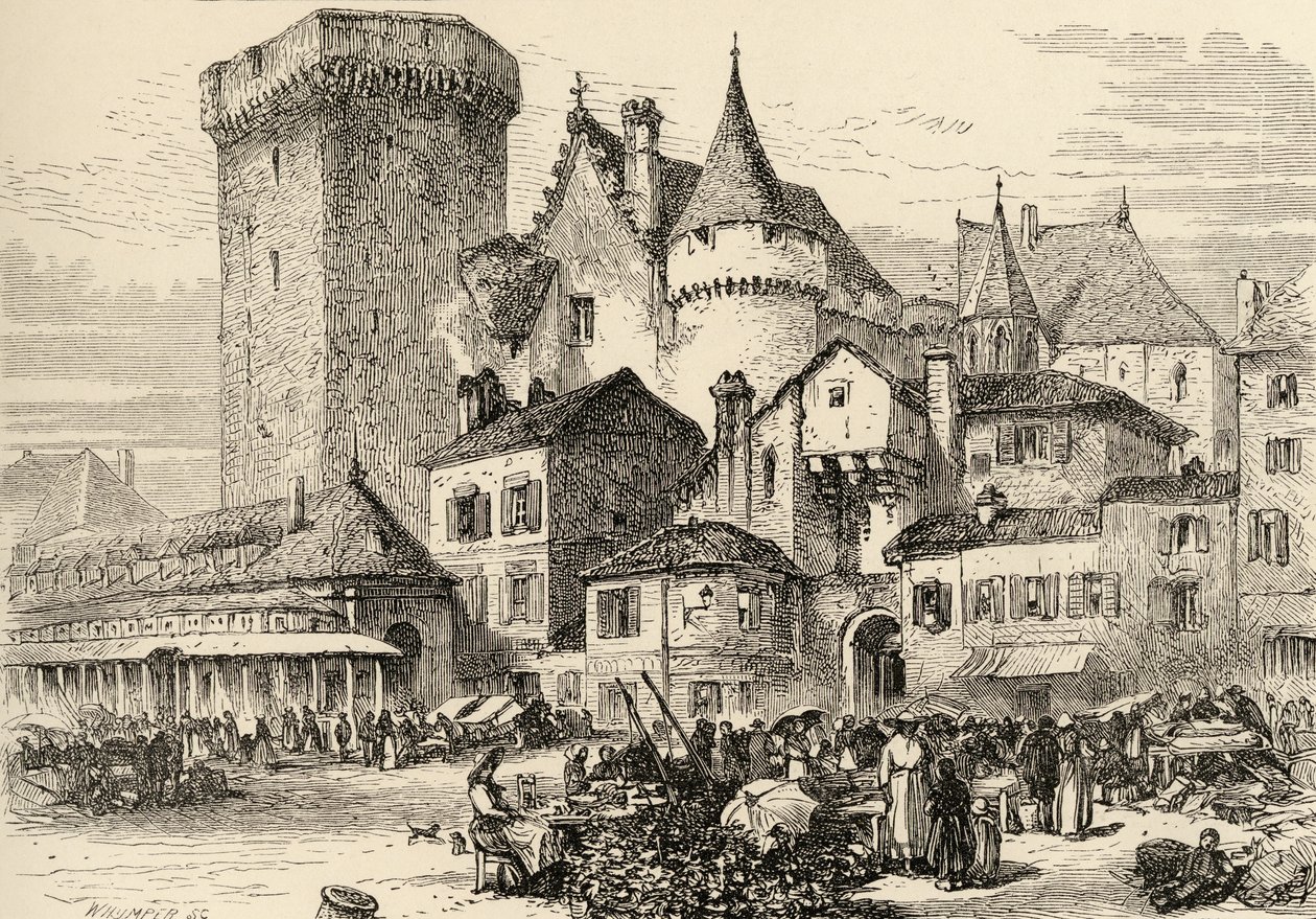 Angouleme, Francja, ilustracja z "Obrazów hiszpańskich" autorstwa ks. Samuela Manninga autorstwa English School