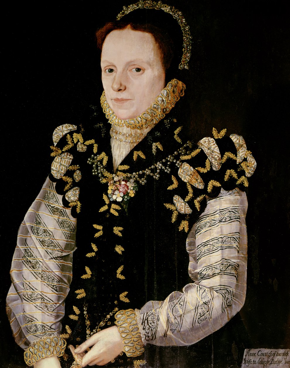 Anne Russell, hrabina Warwick (1548-1604), ok. 1565 (panel) autorstwa English School