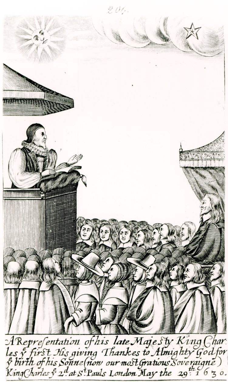 Ogłoszenie urodzin Syna Karola I, 1630 autorstwa English School