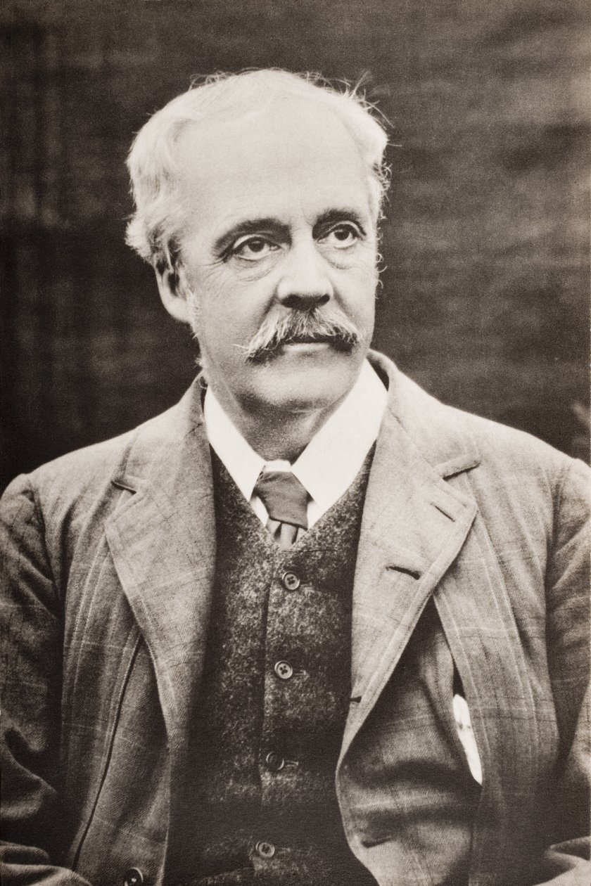 Arthur James Balfour, 1. hrabia Balfour, ilustracja z „Króla Edwarda i jego czasy” Andre Maurois, opublikowana w 1933 (druk) autorstwa English School
