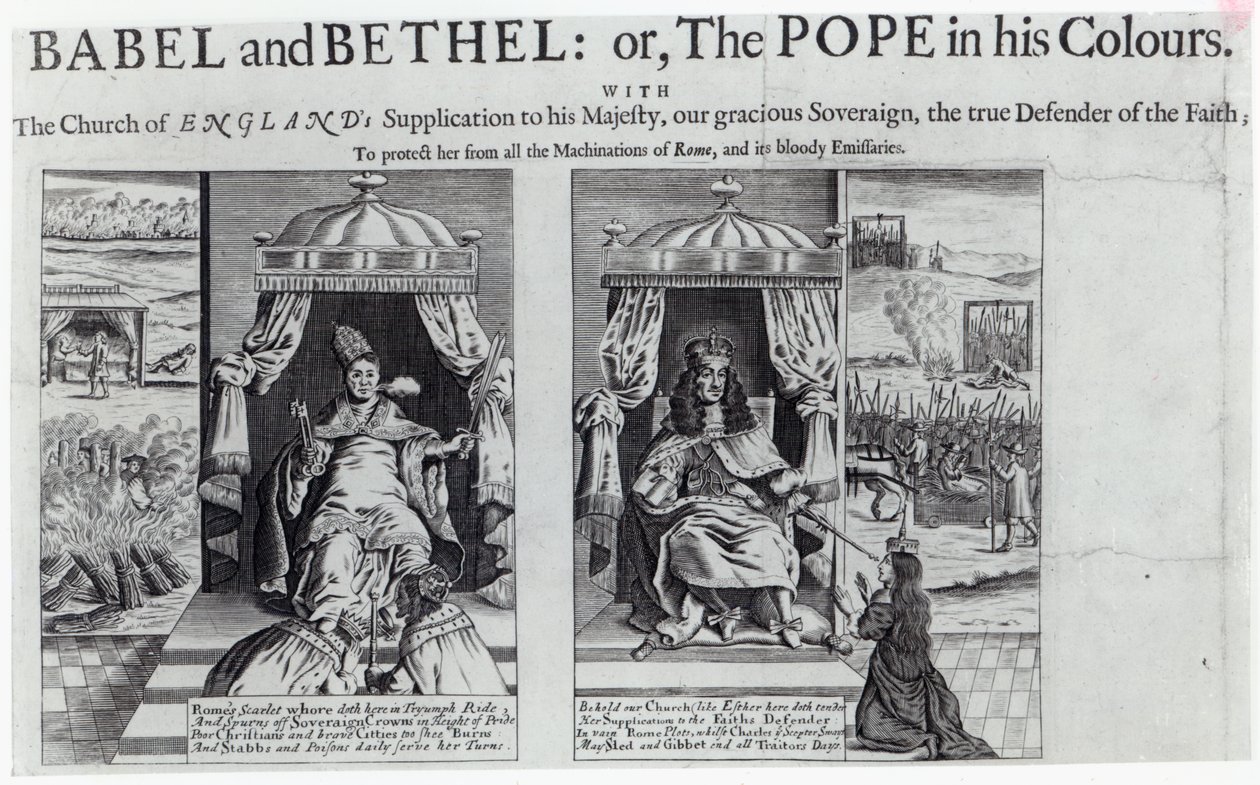 Babel i Betel: czyli Papież w swoich Barwach, 1679 autorstwa English School