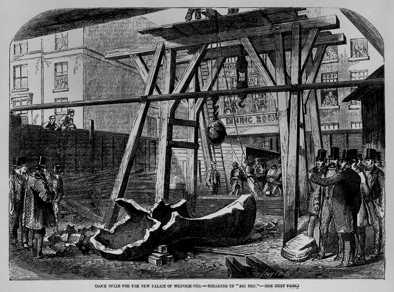 Zerwanie z Big Benem, z „The Illustrated London News”, 6 marca 1858 r. autorstwa English School