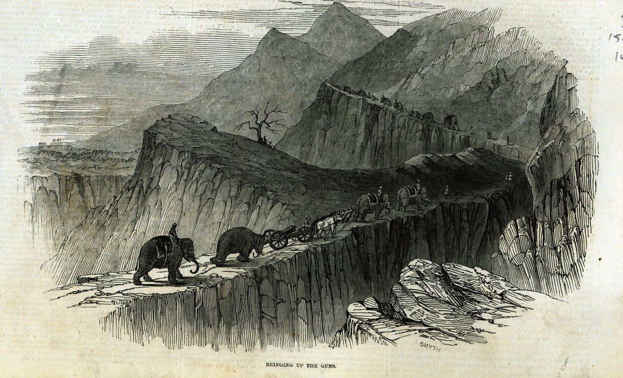 Podnoszenie broni, z „The Illustrated London News”, 15 sierpnia 1846 r. autorstwa English School