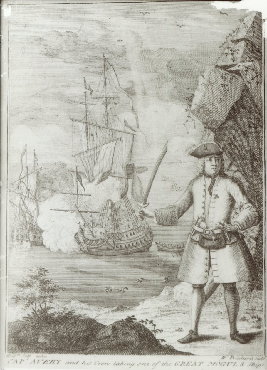 Kapitan Avery zdobywa „Ganj-i-Sawai” 8 września 1695 r. autorstwa English School