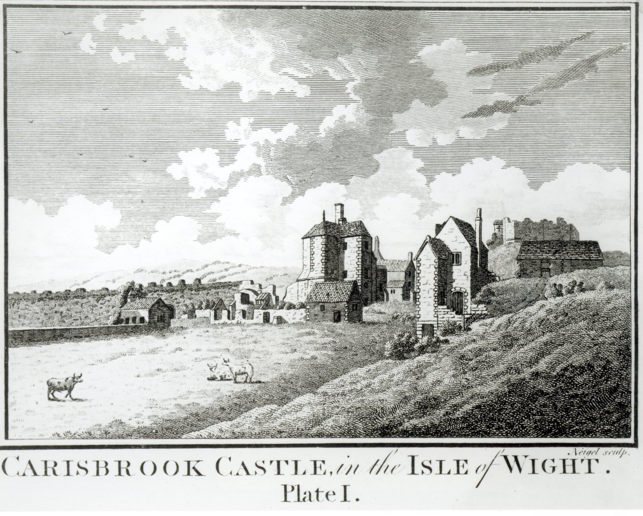 Zamek Carisbrooke, Wyspa Wight, płyta I autorstwa English School