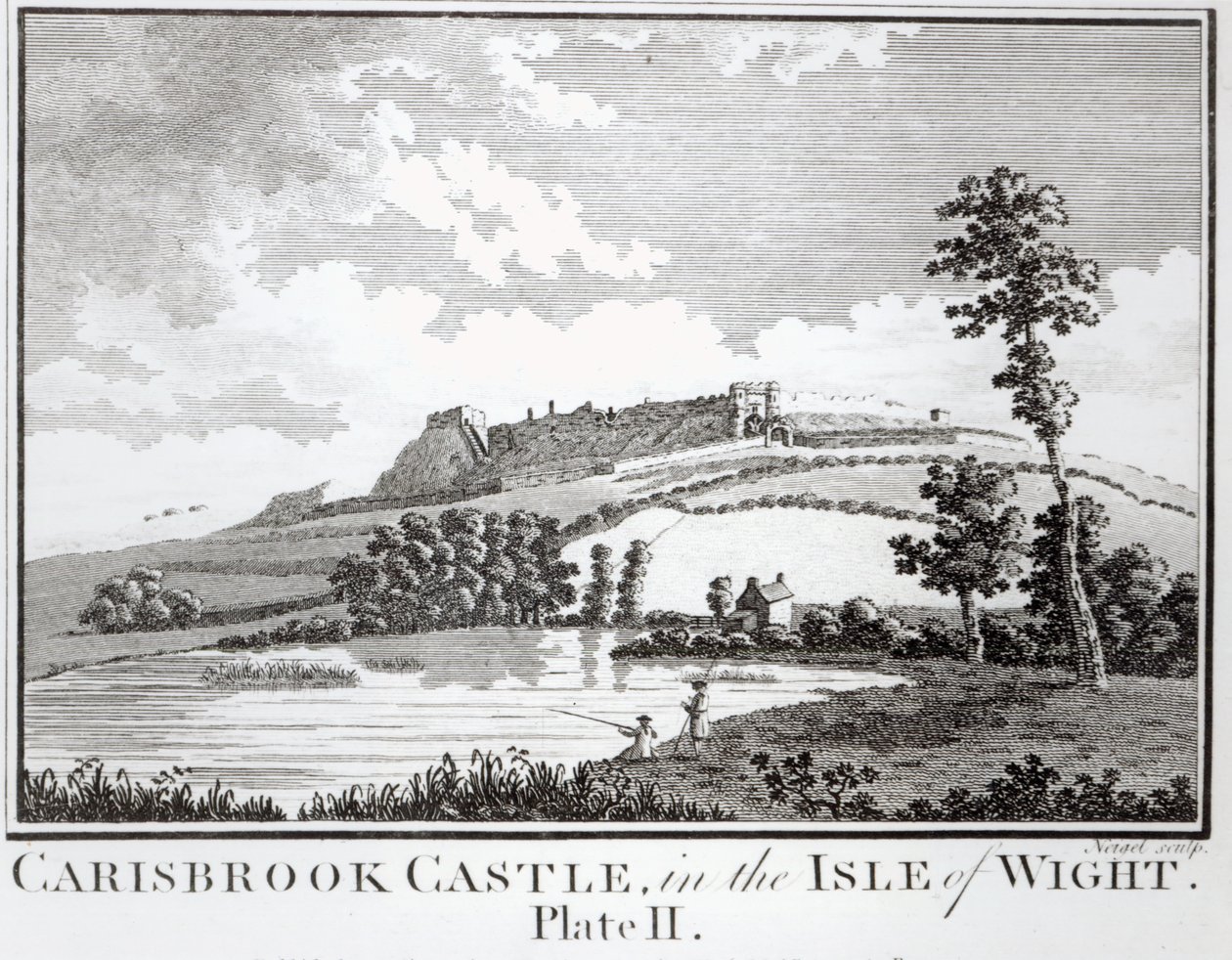 Zamek Carisbrooke na wyspie Wight autorstwa English School