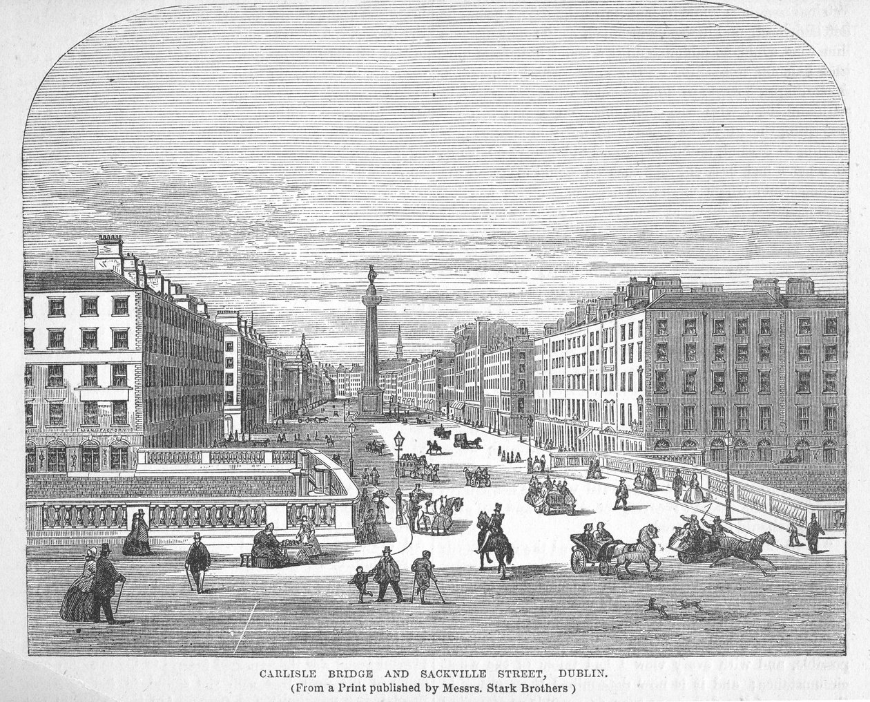 Carlisle Bridge i Sackville Street, Dublin autorstwa English School