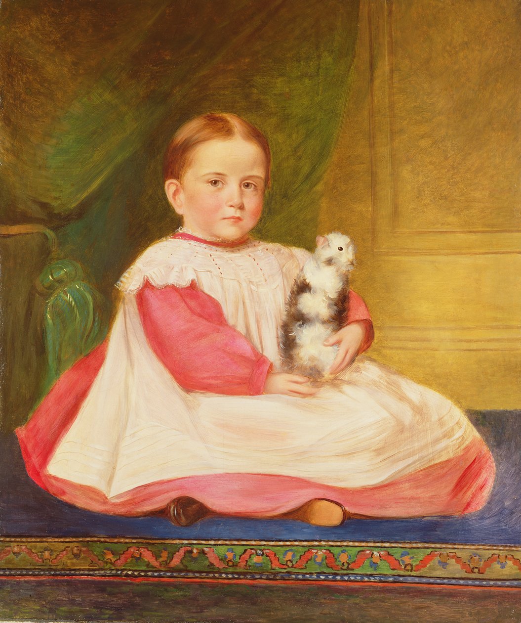 Dziecko ze świnką morską, ok.1870 autorstwa English School
