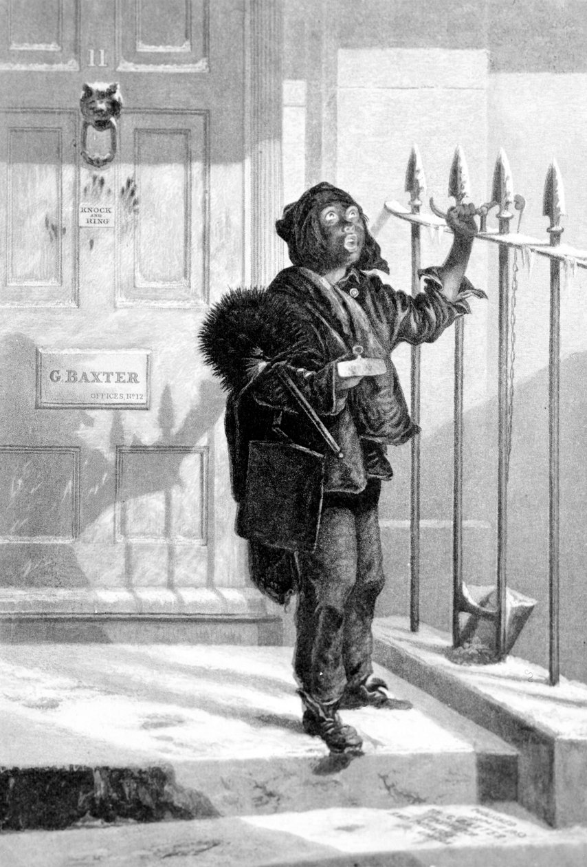 Kominiarz na poranne wezwanie,1853 autorstwa English School