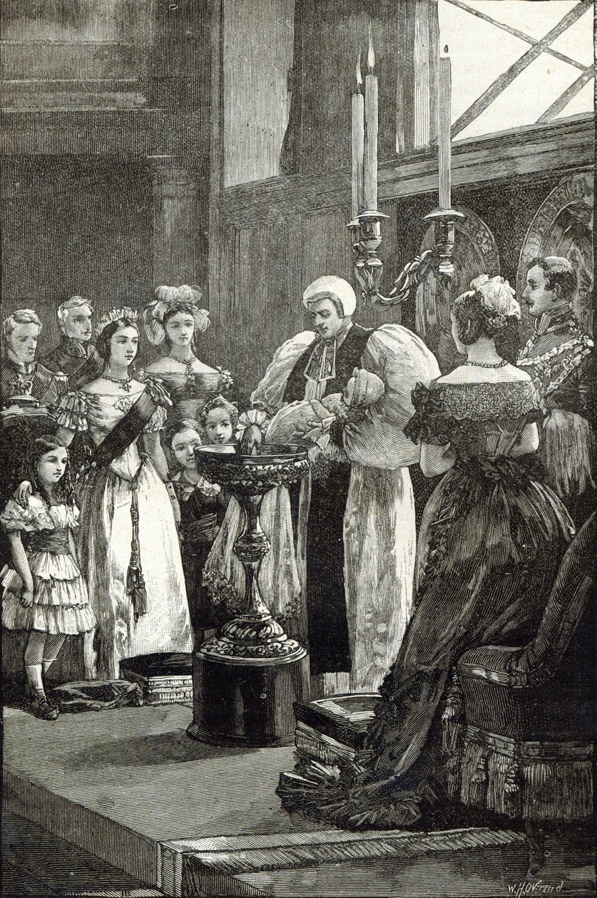 Chrzest Księżnej Luizy w Kaplicy Pałacu Buckingham autorstwa English School
