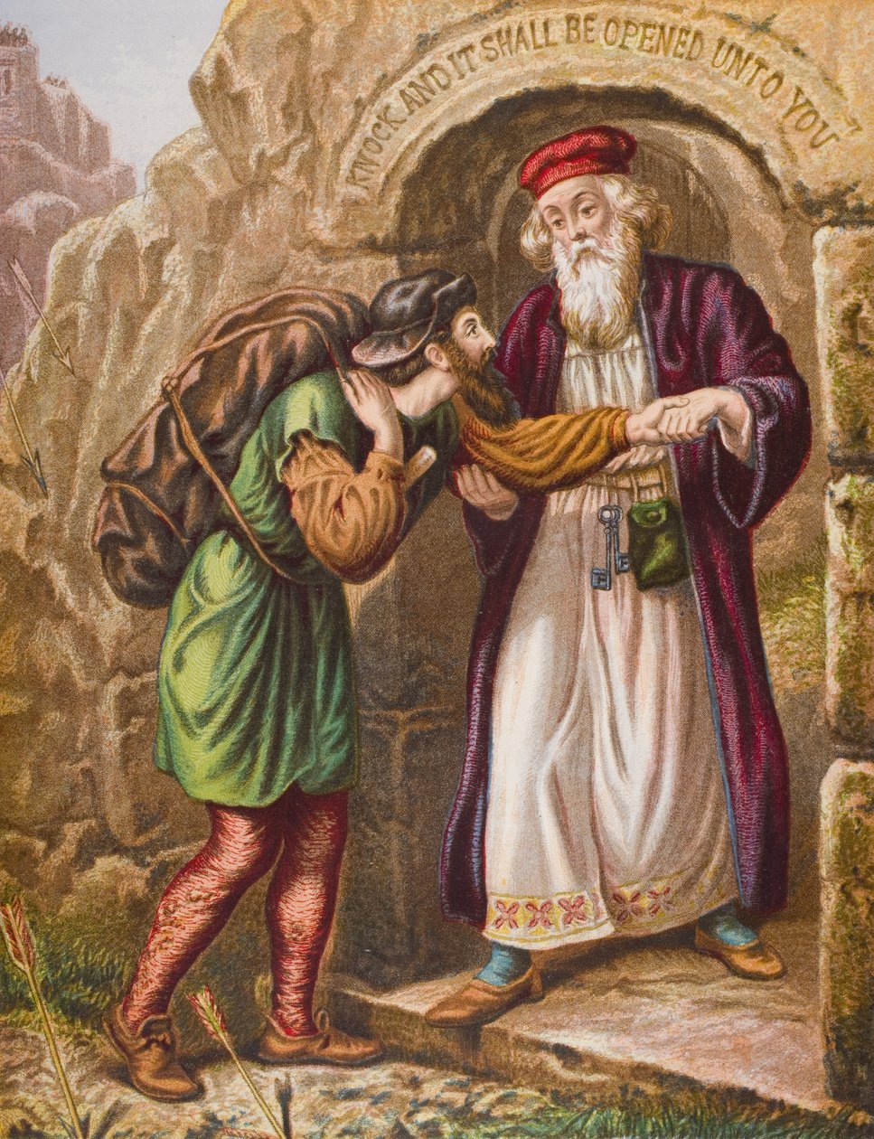 Przybycie chrześcijanina do furtki, ilustracja z 