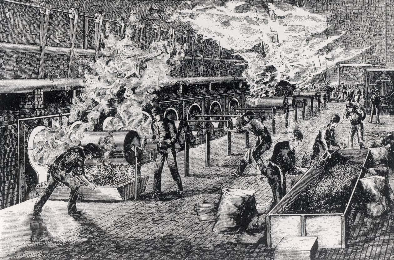 Palenie kawy, 1870 autorstwa English School