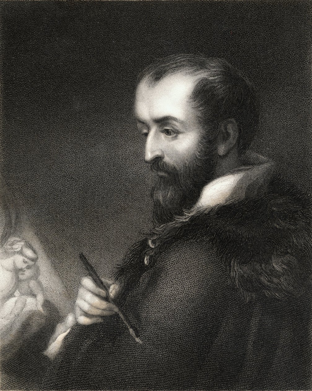 Correggio (1494-1534) z „Galerii Portretów”, wyd. 1833 autorstwa English School