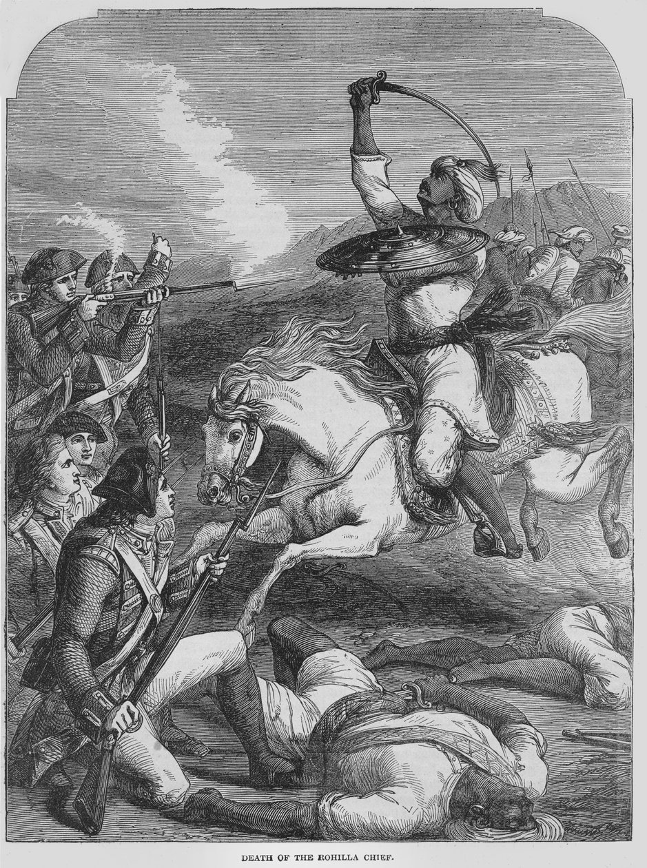 Śmierć wodza Rohilla w 1781 r. autorstwa English School