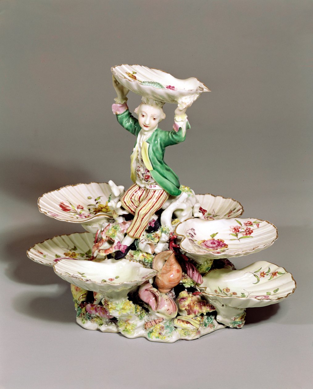 Ozdoba stołu Derby, 1760-65 (porcelana) autorstwa English School