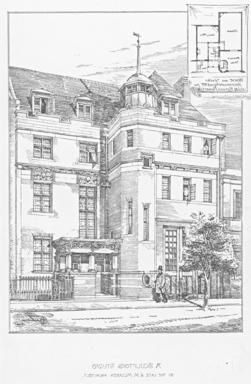 Projekt pracowni rzeźbiarskiej, 1889 autorstwa English School