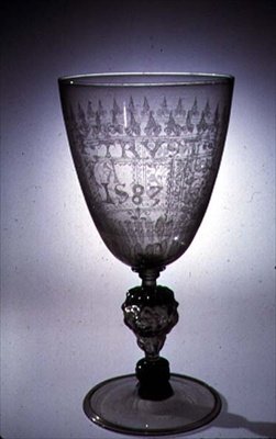 Diamentowy kielich grawerowany, Giacomo Verzelini, Londyn, 1583 (szkło) autorstwa English School