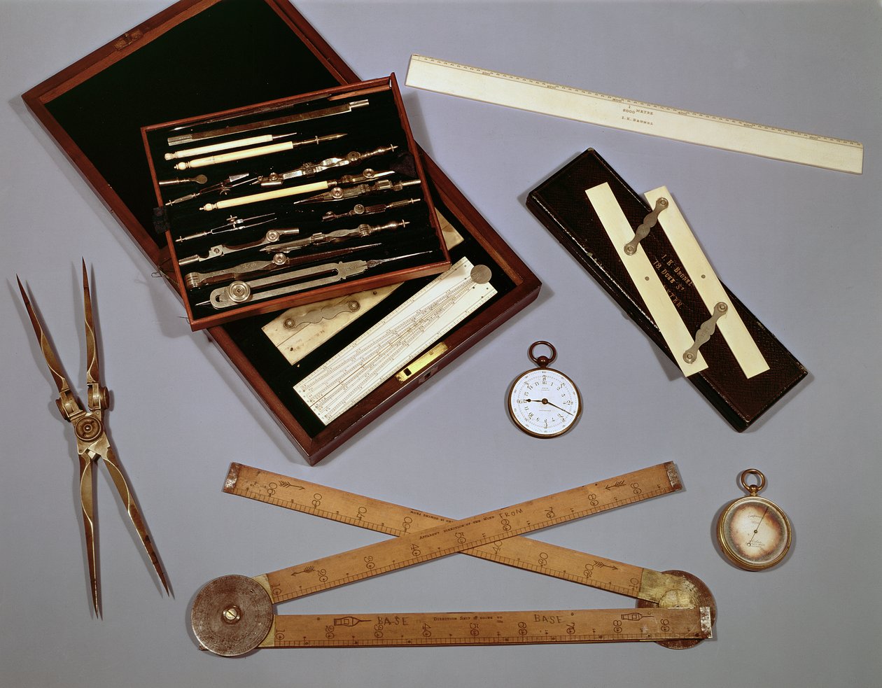 Instrumenty rysunkowe używane przez Isambarda Kingdom Brunela autorstwa English School