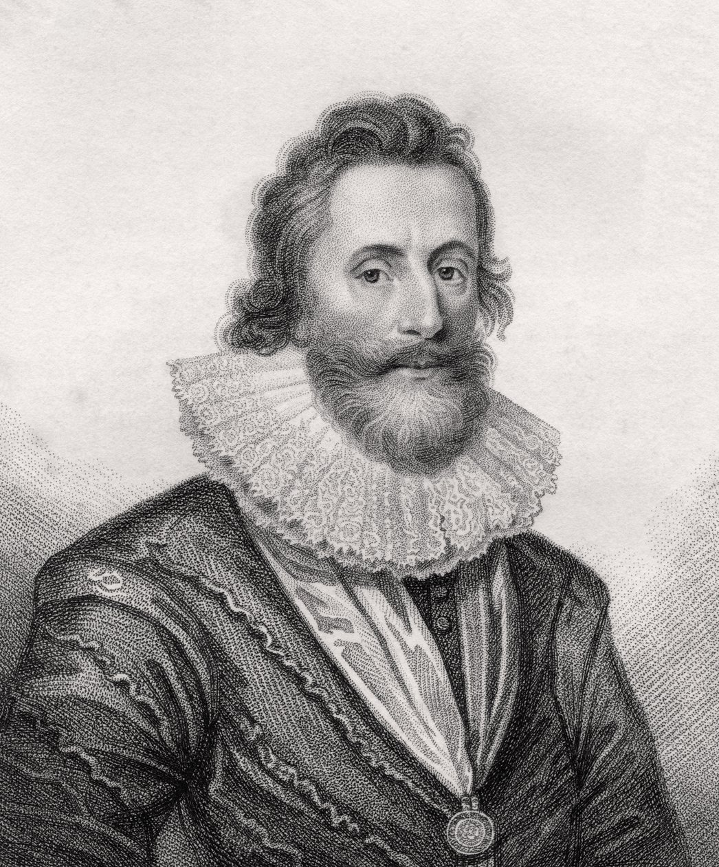 Dudley North, sztychowany przez Riversa, ilustracja z „Katalogu autorów królewskich i szlacheckich, tom III”, wydanego w 1806 r. autorstwa English School