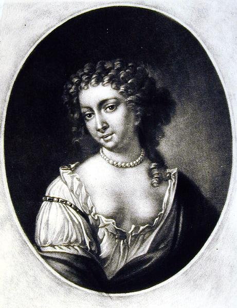 Eleanor Gwynne (1650-87) ilustracja z Portretów postaci sławnych w historii Wielkiej Brytanii, grawerowana przez Richarda Earloma (1743-1822) i Charlesa Turnera (ok.1775-1857) (mezzotinta) autorstwa English School