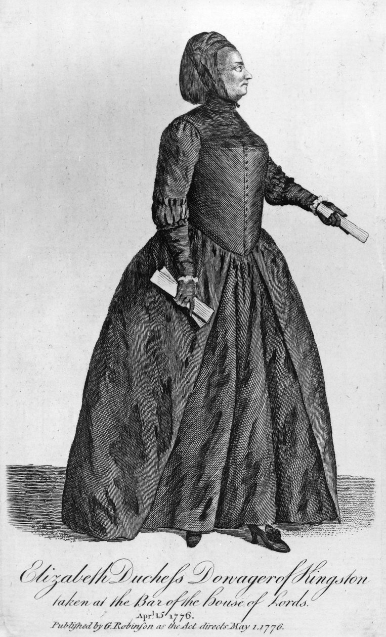 Elizabeth Chudleigh, hrabina Bristolu i księżna Kingston, 1776 (mezzotinta) autorstwa English School