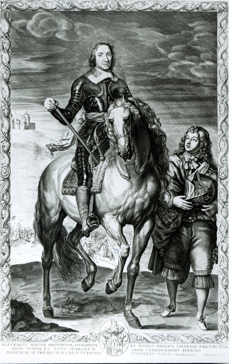 Portret jeździecki Olivera Cromwella (1599-1658) autorstwa English School