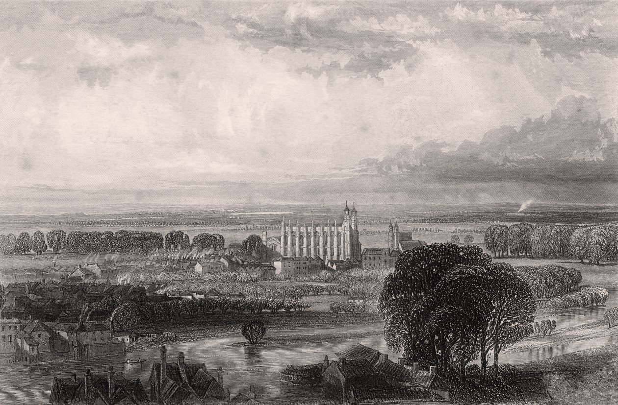 Eton widziany z tarasu zamku Windsor, ilustracja z „Memoirs of Eminent Etonians” Sir Edwarda Creasy