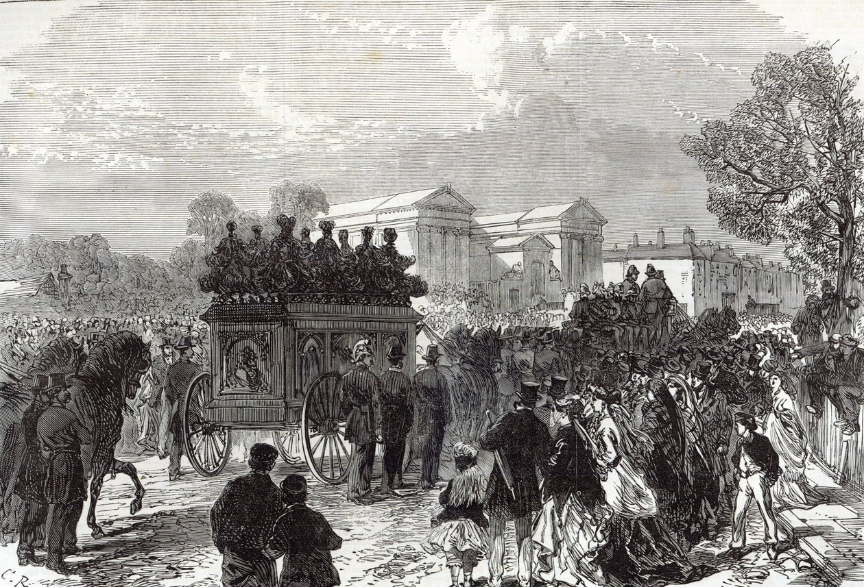Pogrzeb sierżanta Bretta, policjanta zabitego przez Fenianów w Manchesterze, z „The Illustrated London News”, 28 września 1867 autorstwa English School