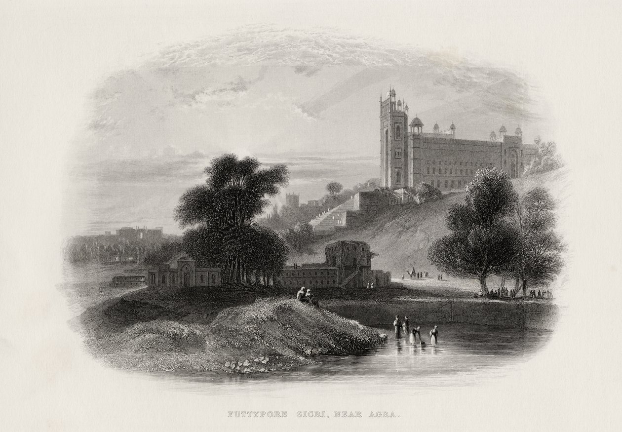 Fatehpur Sikri w Agrze, Indie autorstwa English School