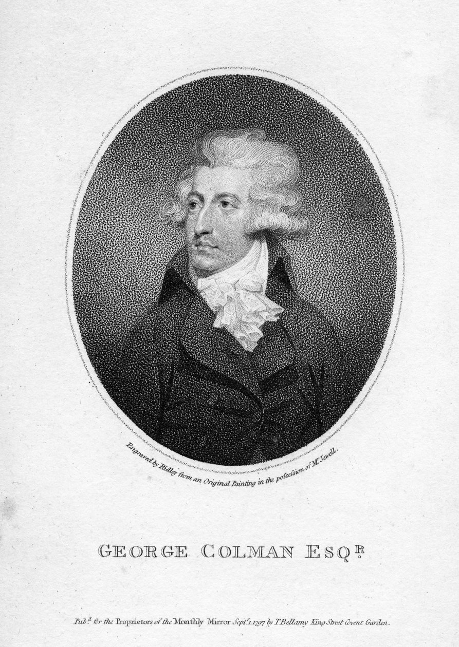 George Colman Młodszy, grawerowany przez Williama Ridleya, 1797 autorstwa English School