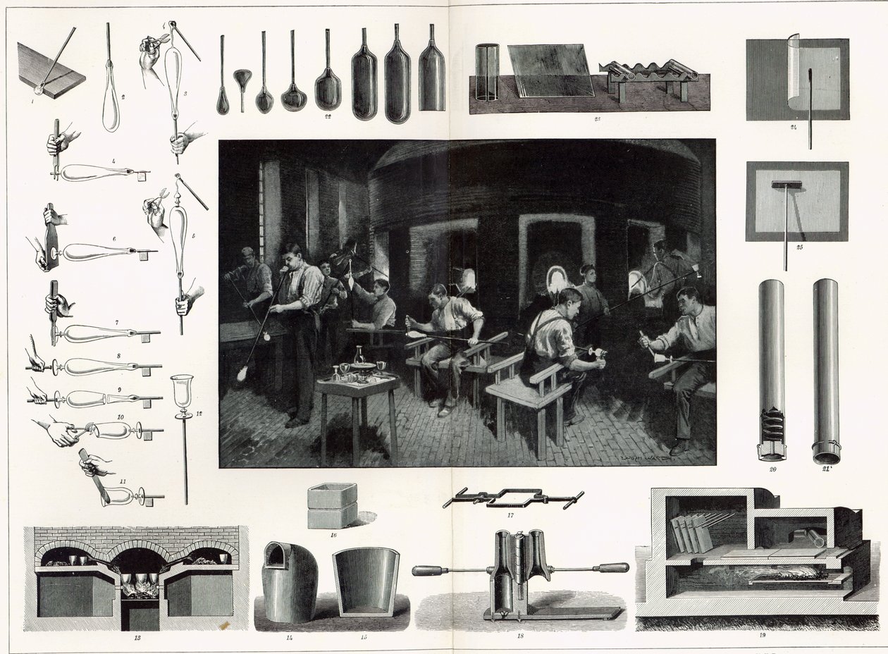 Produkcja szkła autorstwa English School