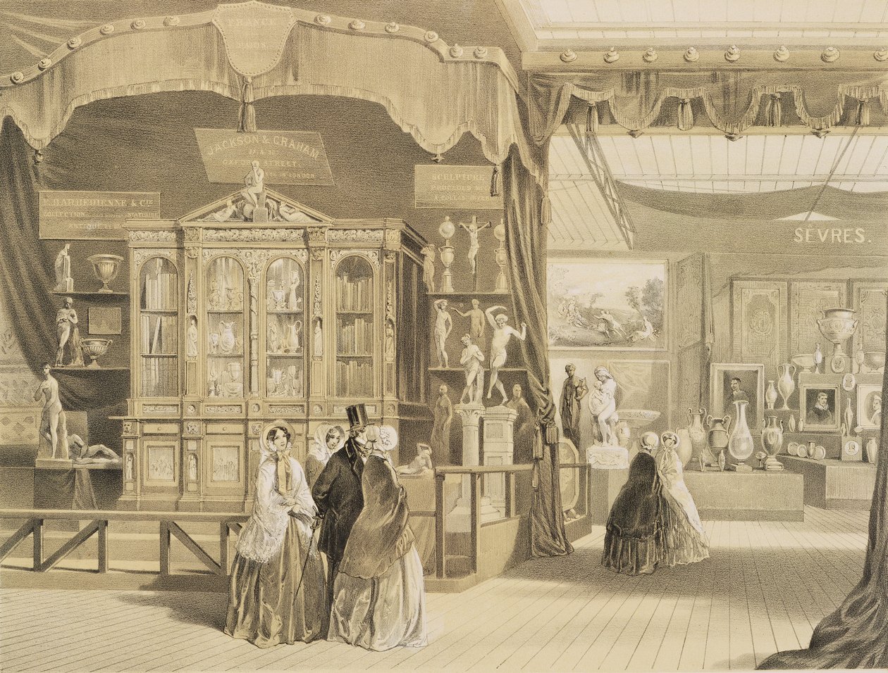 Wielka Wystawa, 1851, Francja (Sevres Court), z Dickinsons Comprehensive Pictures autorstwa English School