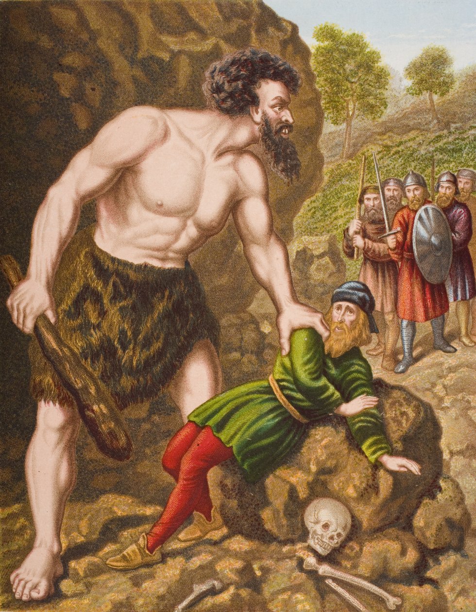 Wielkie Serce i jego towarzysze atakują Giant Slay-Good, ilustracja z „The Pilgrim