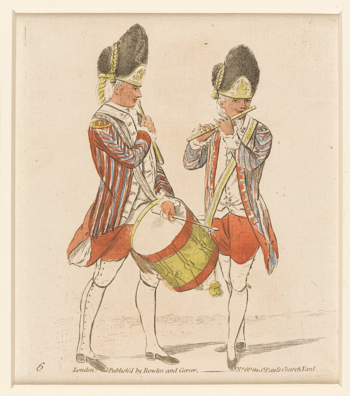 Grenadier perkusista i fifer, 1779 autorstwa English School