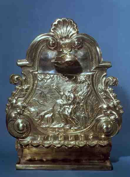 Lampa Chanuka, wykonana przez Johna Ruskina, 1709 (srebrna) autorstwa English School