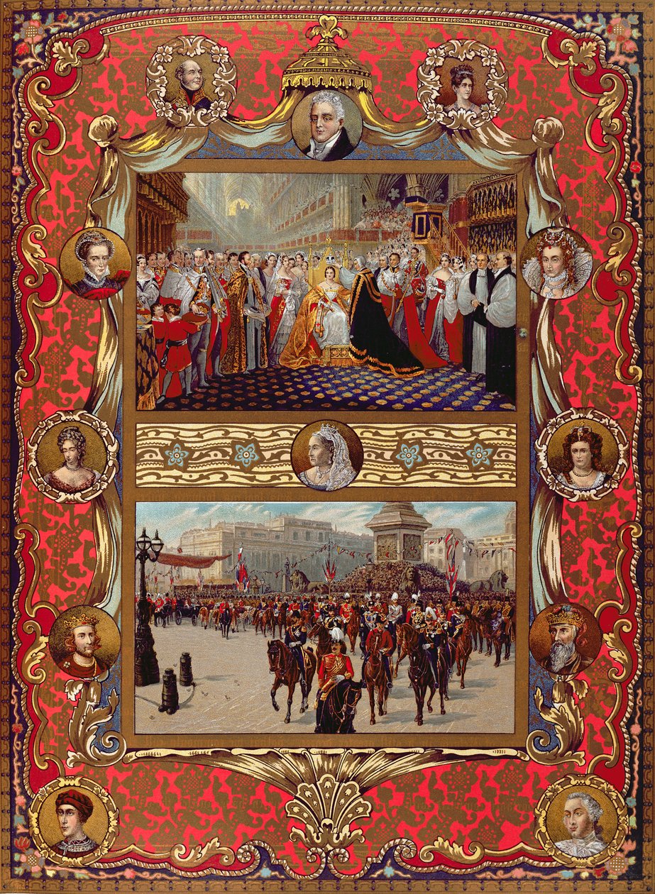 Upamiętnienie Jubileuszu Królowej Wiktorii, z „The Illustrated London News”, 1887 autorstwa English School