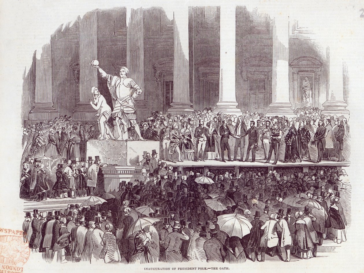 Inauguracja prezydenta Polka: Przysięga, z „The Illustrated London News”, 19 kwietnia 1845 autorstwa English School