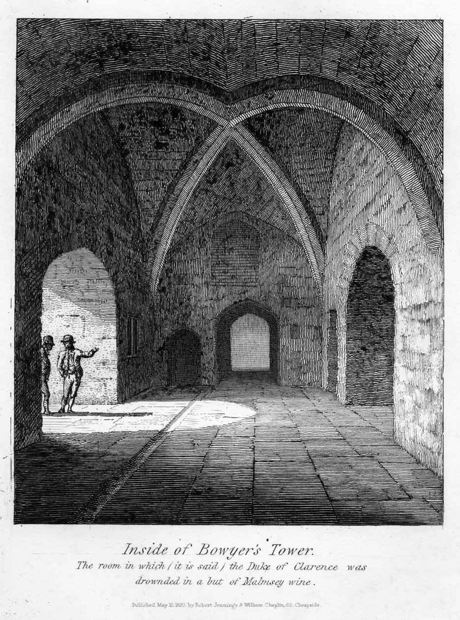 Wnętrze Wieży Bowyera, 1830 r. autorstwa English School