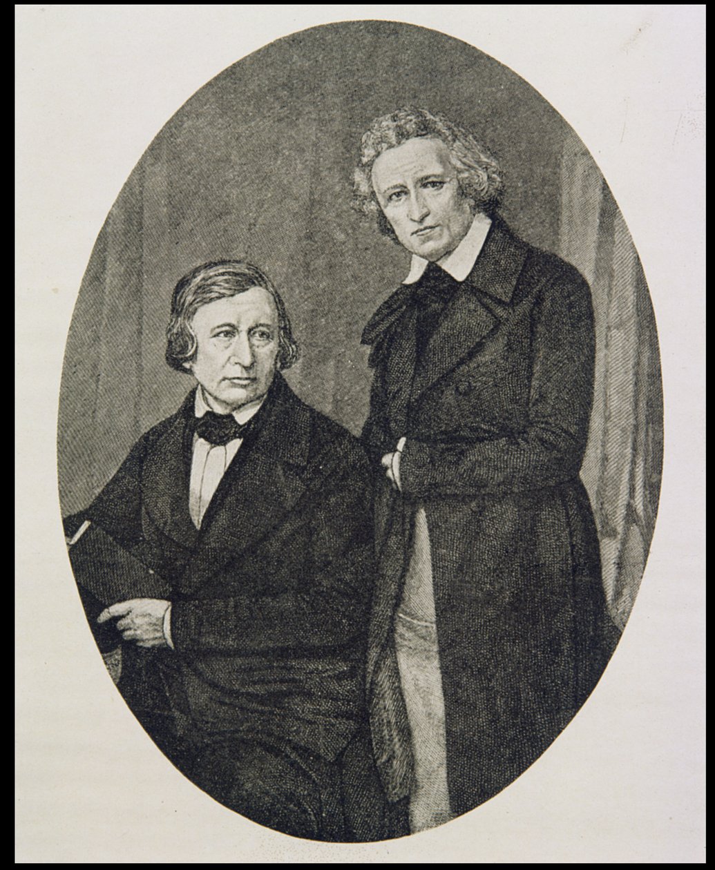 Jacob Ludwig Karl Grimm (1785-1863) i Wilhelm Karl Grimm (1786-1859) autorstwa English School