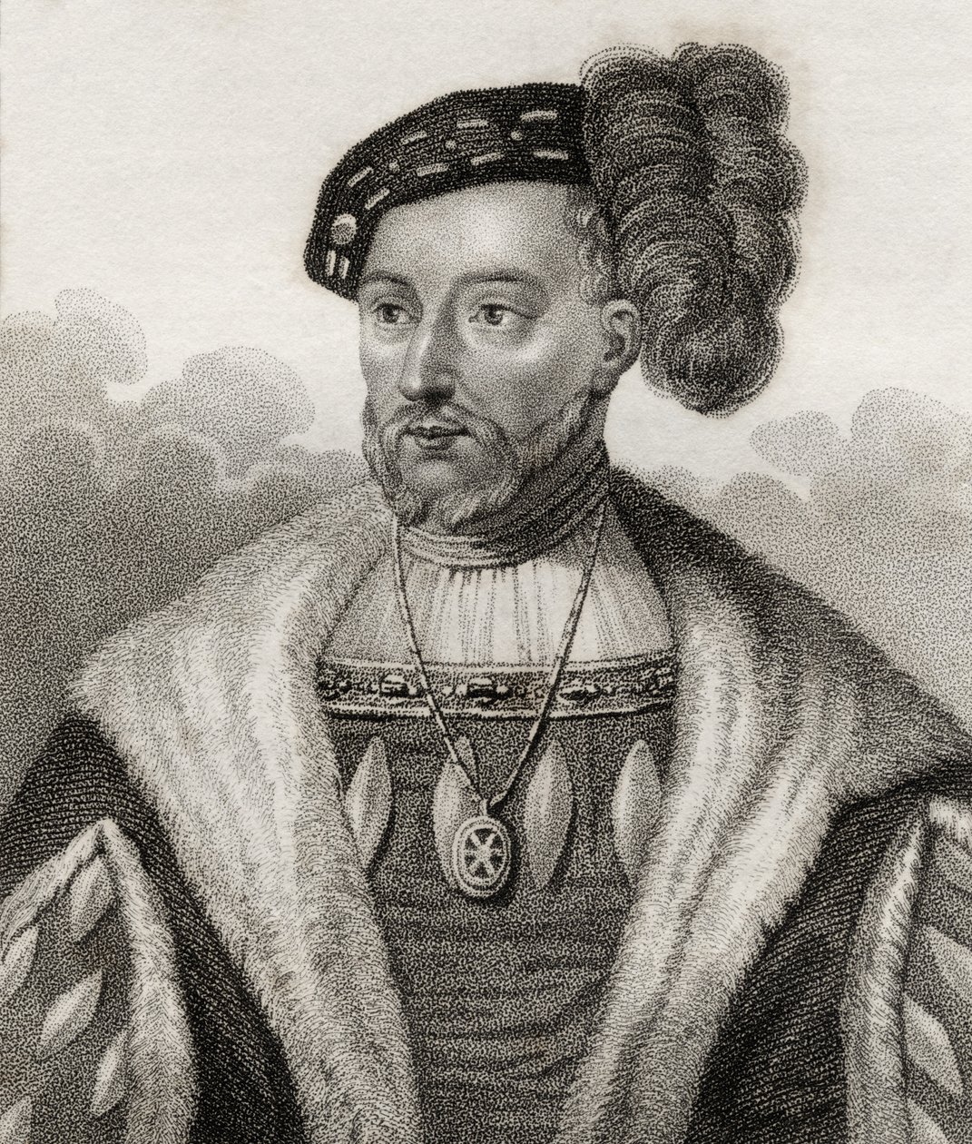 Jakub V, król Szkocji, ilustracja z „Katalogu autorów królewskich i szlacheckich, tom V”, wydanego w 1806 r. autorstwa English School