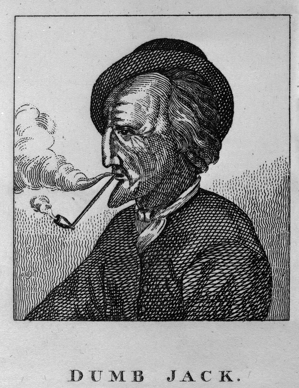 John Gale, alias Dumb Jack, z „Portrety i twarze niezwykłych i ekscentrycznych postaci Londynu”, 1819 autorstwa English School