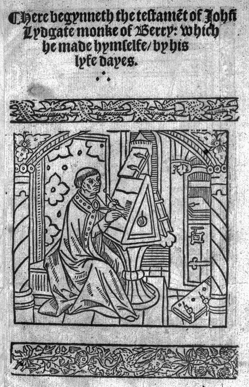 John Lydgate przy biurku, ok. 1515 autorstwa English School