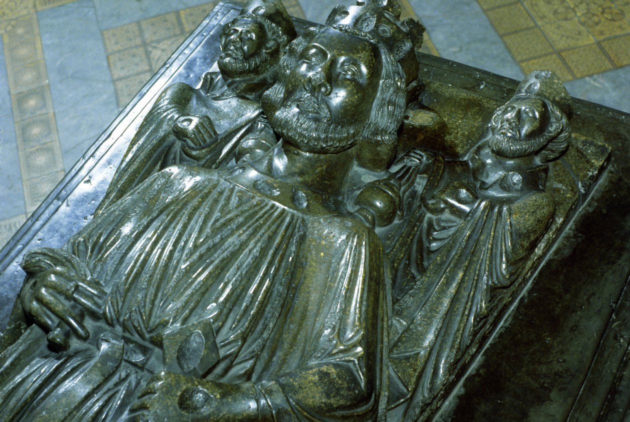 Grób Króla Jana z dwiema miniaturami św. Wulstana i św. Oswalda, 1232 autorstwa English School