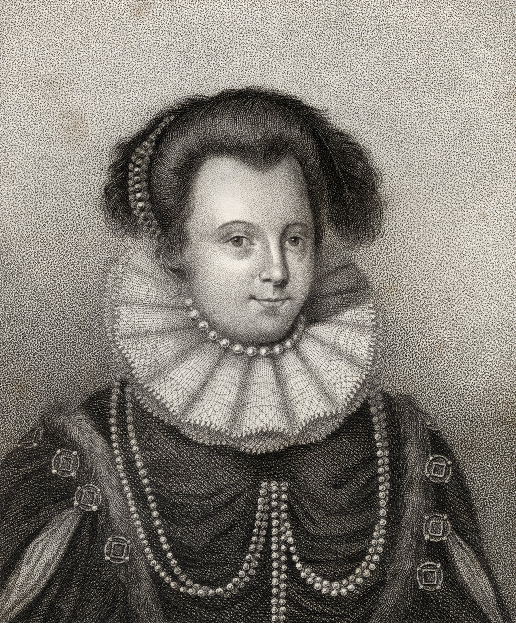Lady Margaret Russell, sztychowana przez Bocqueta, ilustracja z „Katalogu autorów królewskich i szlacheckich, tom II”, wydanego w 1806 r. autorstwa English School
