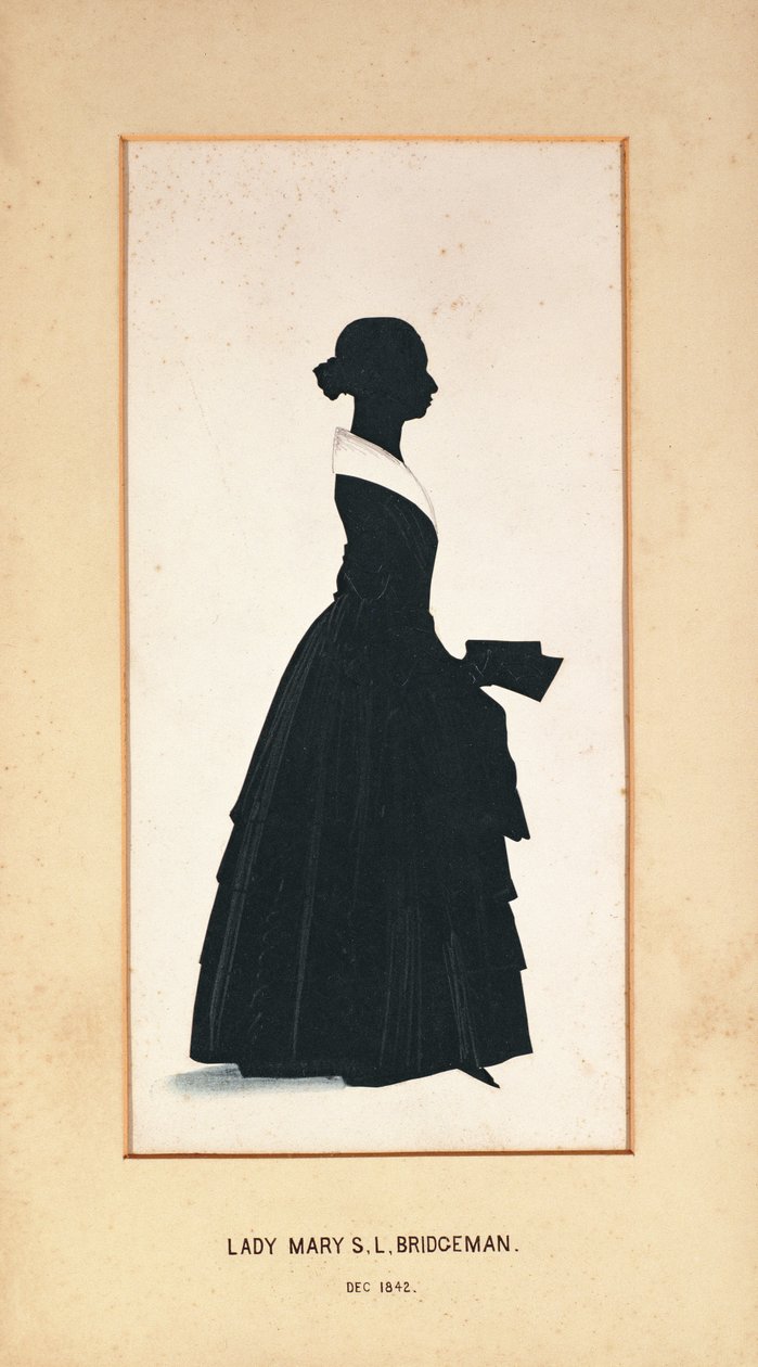 Lady Mary Bridgeman, sylwetka nieznanego artysty, 1842 (papier) autorstwa English School