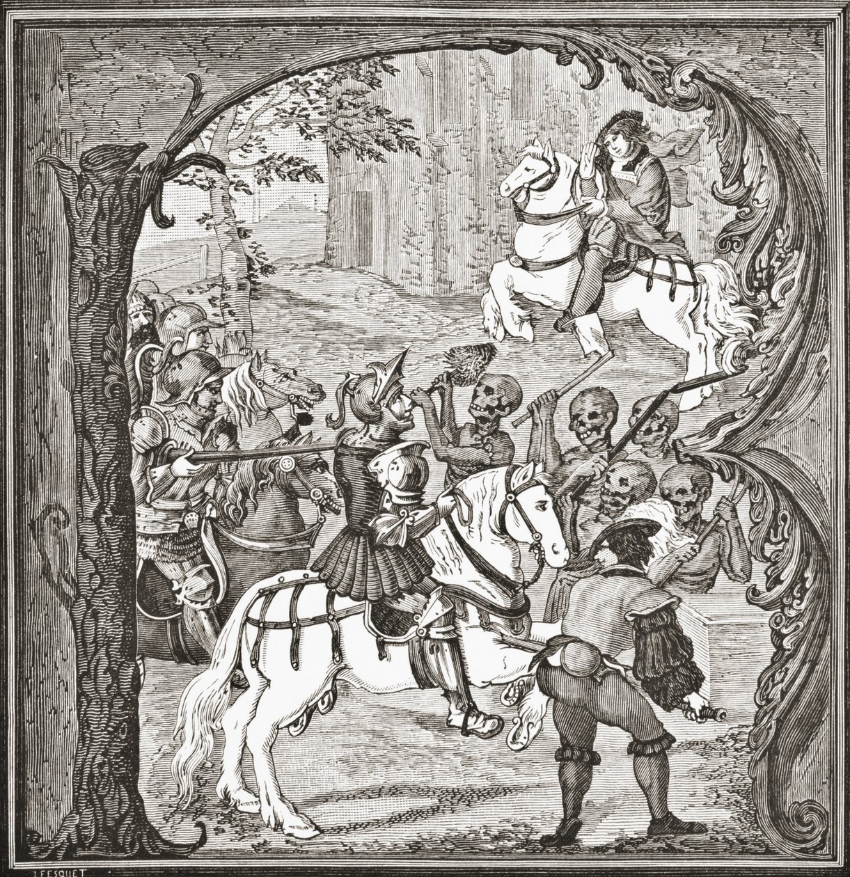 Legenda o Trzech Umarłych i Trzech Żyjących, 1878 autorstwa English School