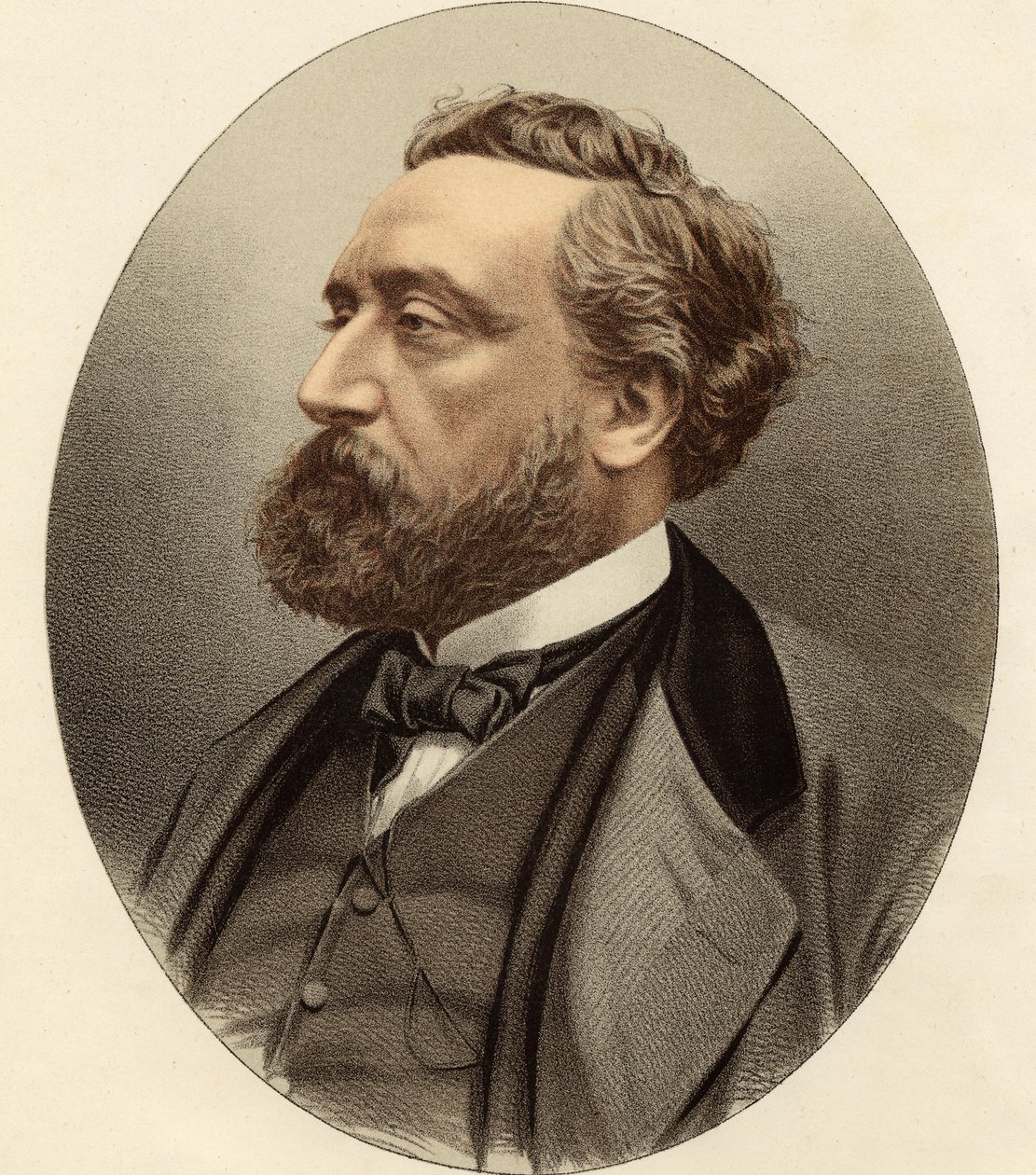 Leon Michel Gambetta (1838-82) z „Galerii Portretów”, wyd. 1833 autorstwa English School