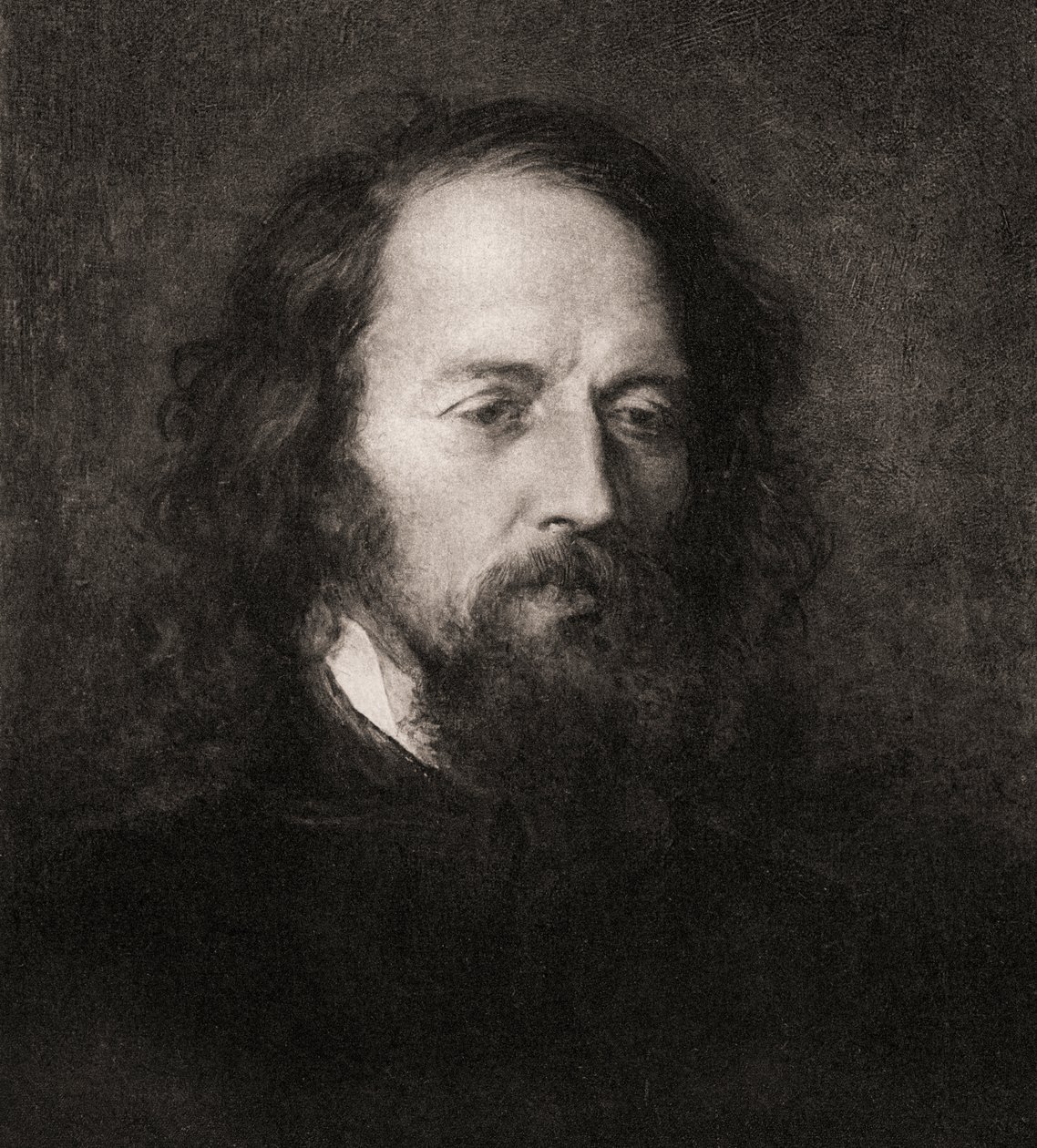 Lord Alfred Tennyson (1809-92) autorstwa English School