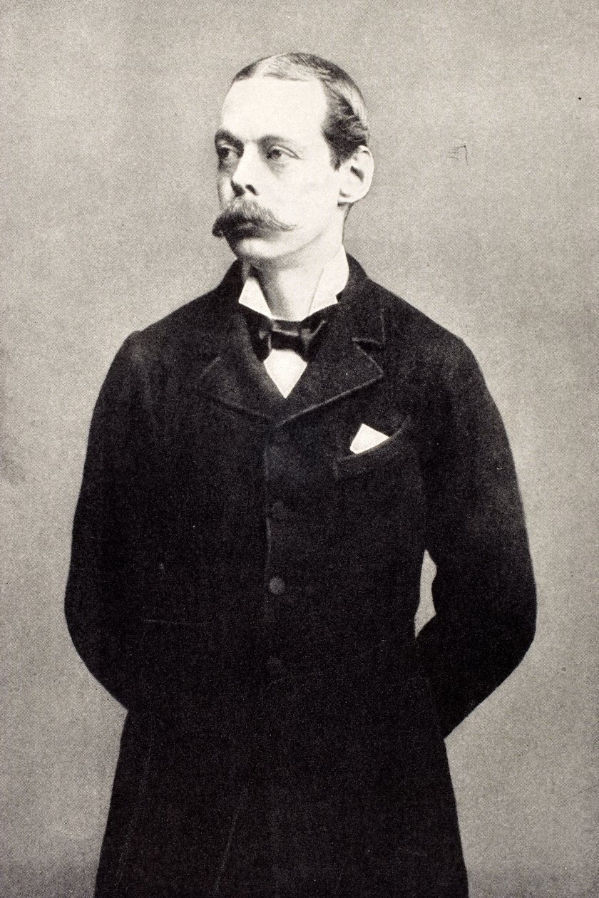 Lord Randolph Churchill, z książki "A Roving Commission by Winston S. Churchill", wydanej przez Scribner