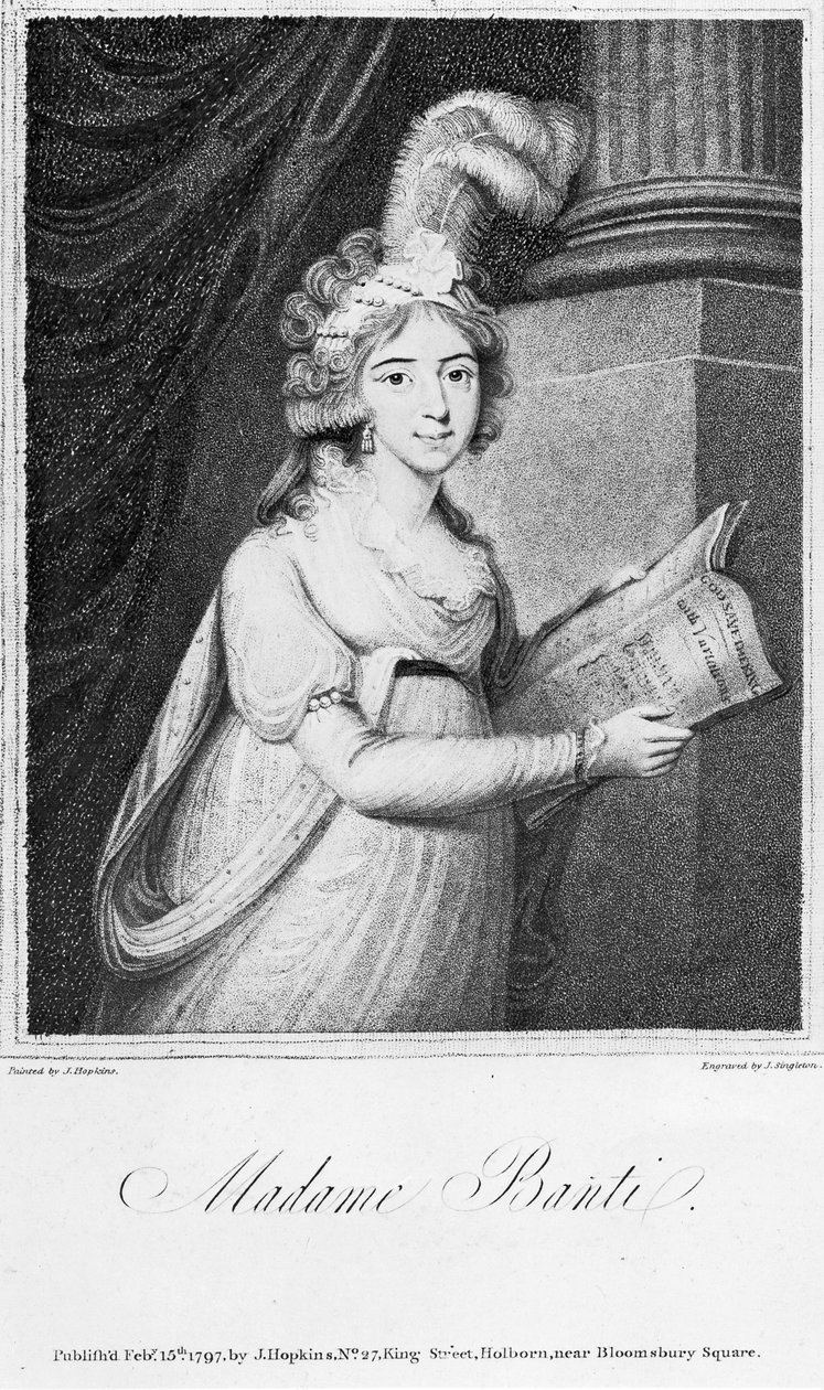 Madame Banti, grawerowane przez J. Singletona, 1797 autorstwa English School